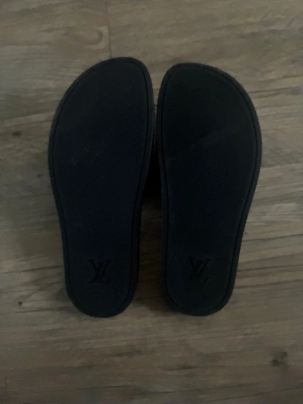 Louis Vuitton Brown and Black Monogram Slide Sandals